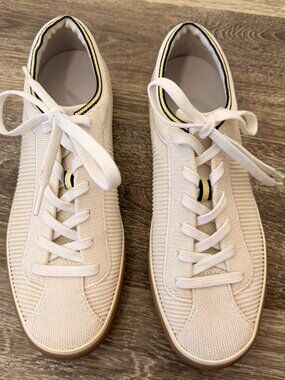 Rothy’s Lace Up Sneakers White/Cream Size 8